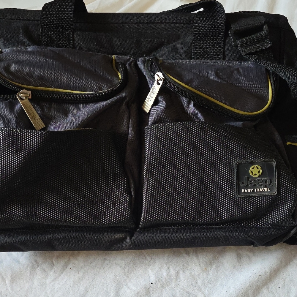 Jeep Black And Green Diaper Bag